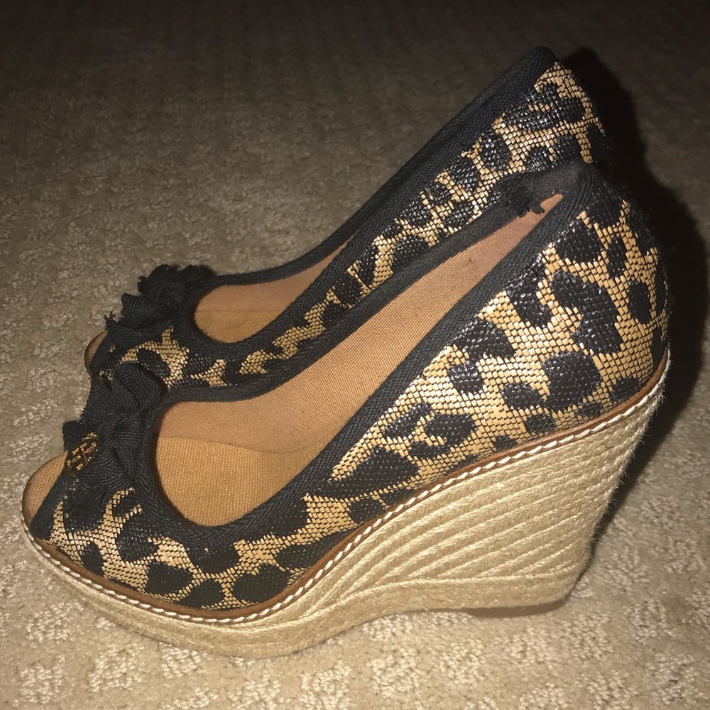 Tory Burch cheetah wedges